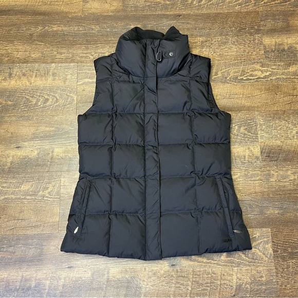 Eddie Bauer Premium Goose Down Puffer Vest Womens Small EB700 Black Zip Snap - Picture 1 of 10